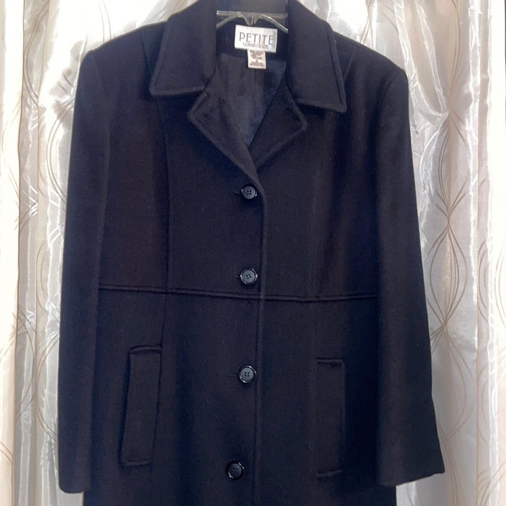 Ladies Classic Wool Coat - black - size 6